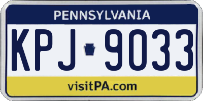 PA license plate KPJ9033