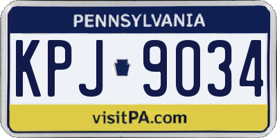 PA license plate KPJ9034