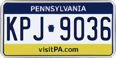 PA license plate KPJ9036