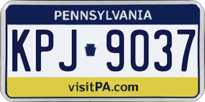 PA license plate KPJ9037