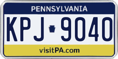 PA license plate KPJ9040