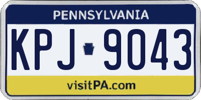 PA license plate KPJ9043