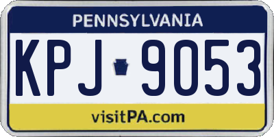 PA license plate KPJ9053
