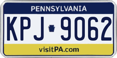 PA license plate KPJ9062