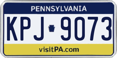 PA license plate KPJ9073