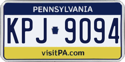 PA license plate KPJ9094