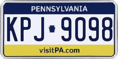 PA license plate KPJ9098