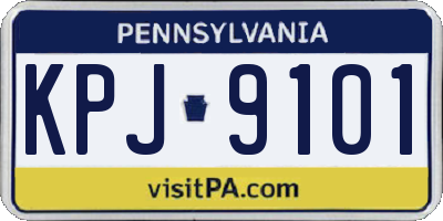 PA license plate KPJ9101