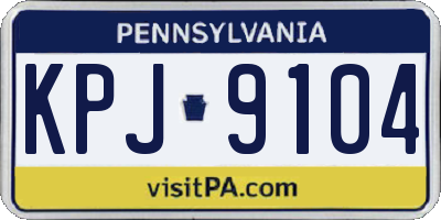 PA license plate KPJ9104