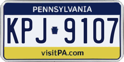 PA license plate KPJ9107
