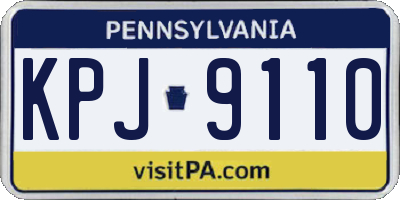 PA license plate KPJ9110