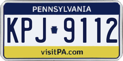 PA license plate KPJ9112