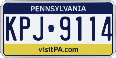 PA license plate KPJ9114