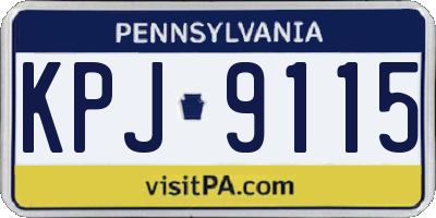 PA license plate KPJ9115