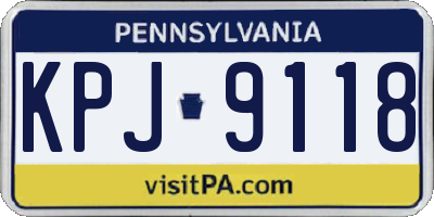 PA license plate KPJ9118