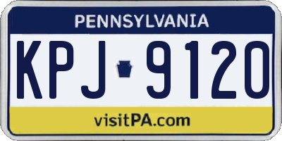 PA license plate KPJ9120