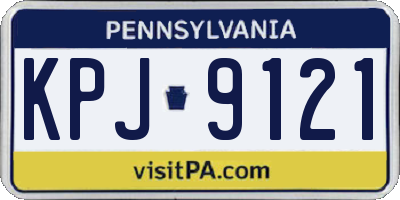 PA license plate KPJ9121