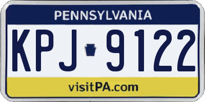 PA license plate KPJ9122