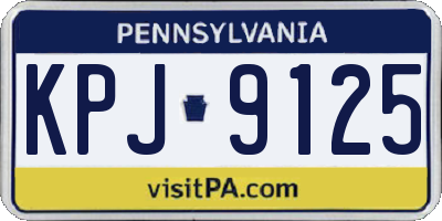 PA license plate KPJ9125