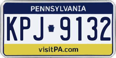 PA license plate KPJ9132