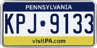 PA license plate KPJ9133