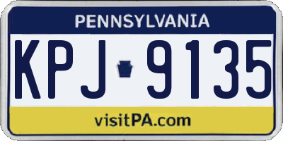PA license plate KPJ9135