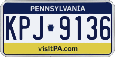 PA license plate KPJ9136
