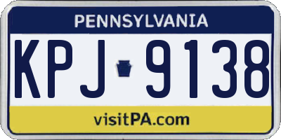PA license plate KPJ9138