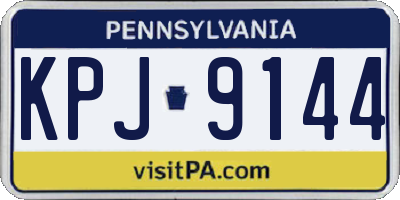 PA license plate KPJ9144