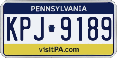 PA license plate KPJ9189