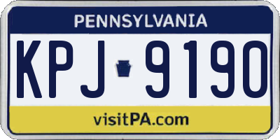 PA license plate KPJ9190