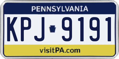 PA license plate KPJ9191