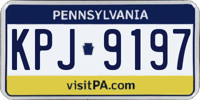 PA license plate KPJ9197
