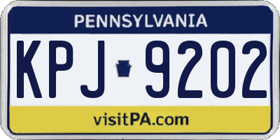 PA license plate KPJ9202