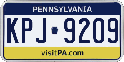 PA license plate KPJ9209
