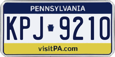PA license plate KPJ9210