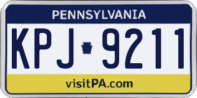 PA license plate KPJ9211