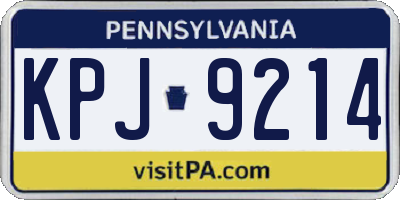 PA license plate KPJ9214