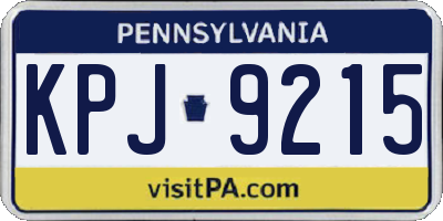 PA license plate KPJ9215