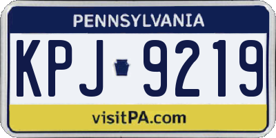 PA license plate KPJ9219