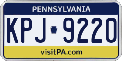 PA license plate KPJ9220
