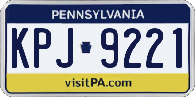 PA license plate KPJ9221