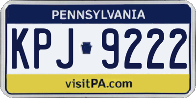 PA license plate KPJ9222