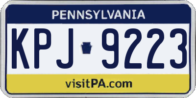 PA license plate KPJ9223