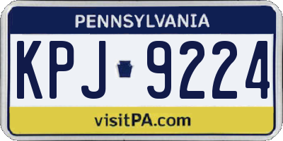 PA license plate KPJ9224