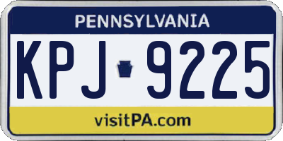PA license plate KPJ9225