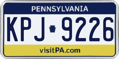 PA license plate KPJ9226