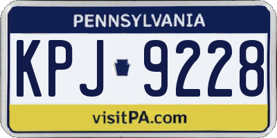 PA license plate KPJ9228