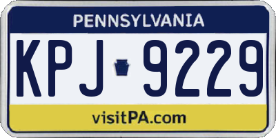 PA license plate KPJ9229