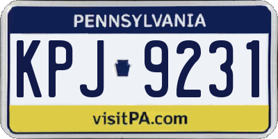 PA license plate KPJ9231